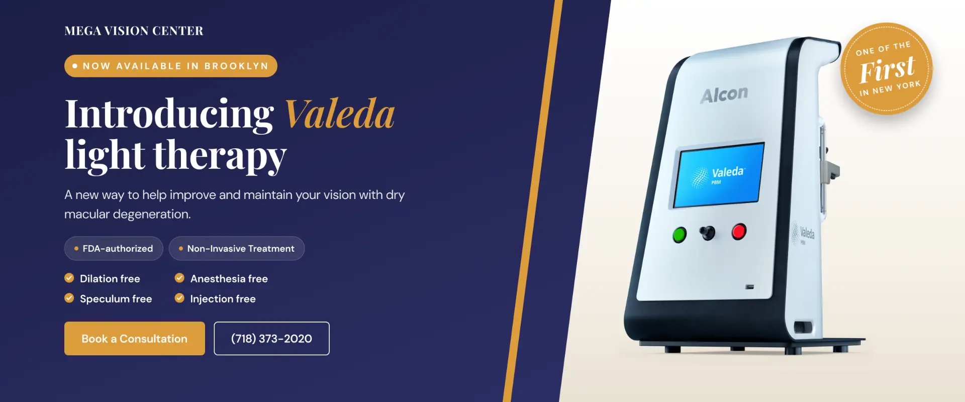 Mega Vision Center introduces Valeda light therapy for dry macular degeneration, now available in Brooklyn.